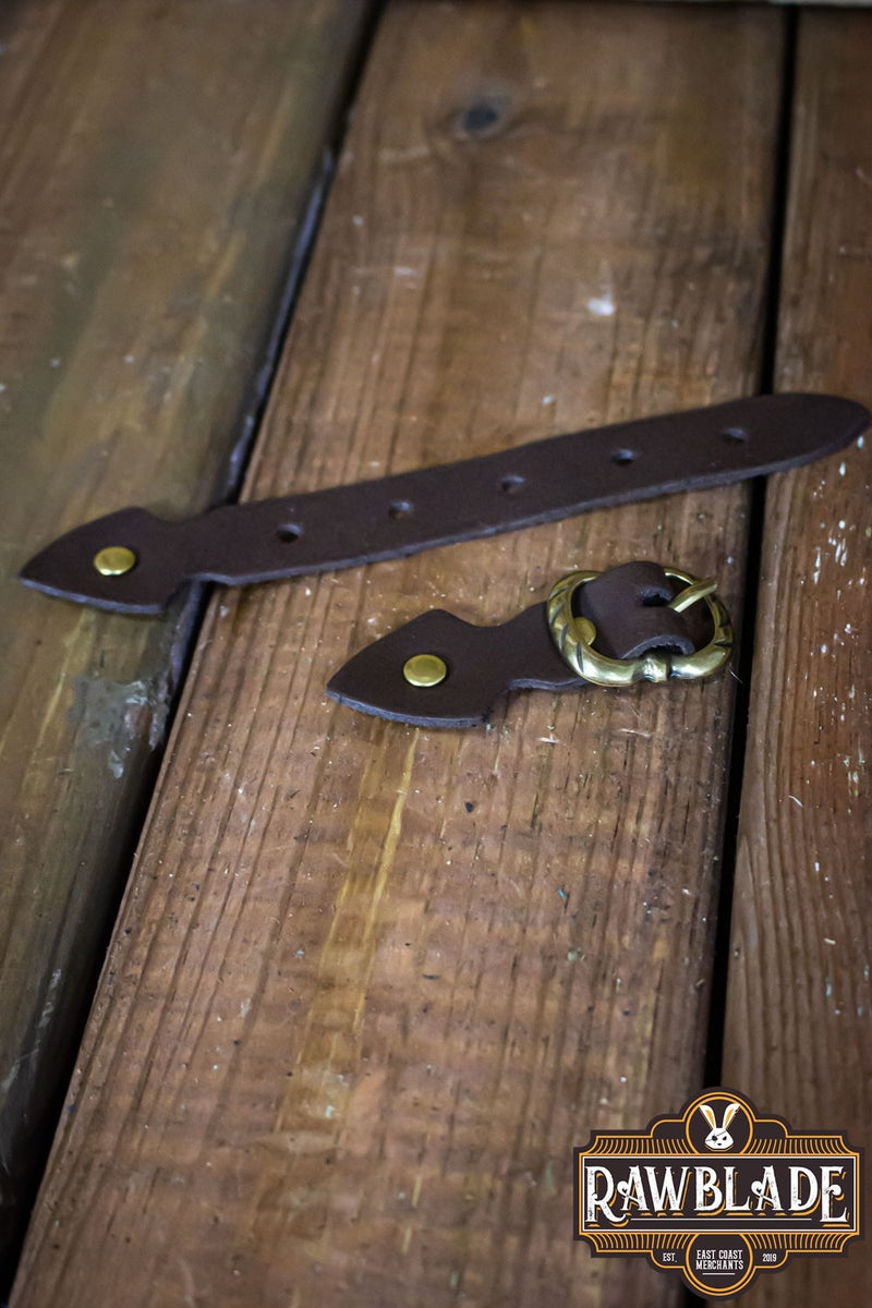 Gürtelriem mit Schnalle, braun goldfarben