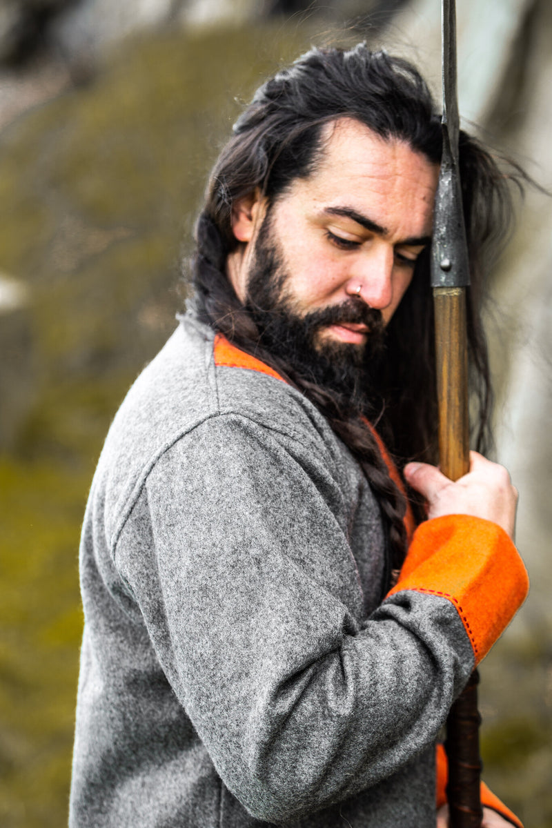 Vikingetunika Roland, grå, uldmix