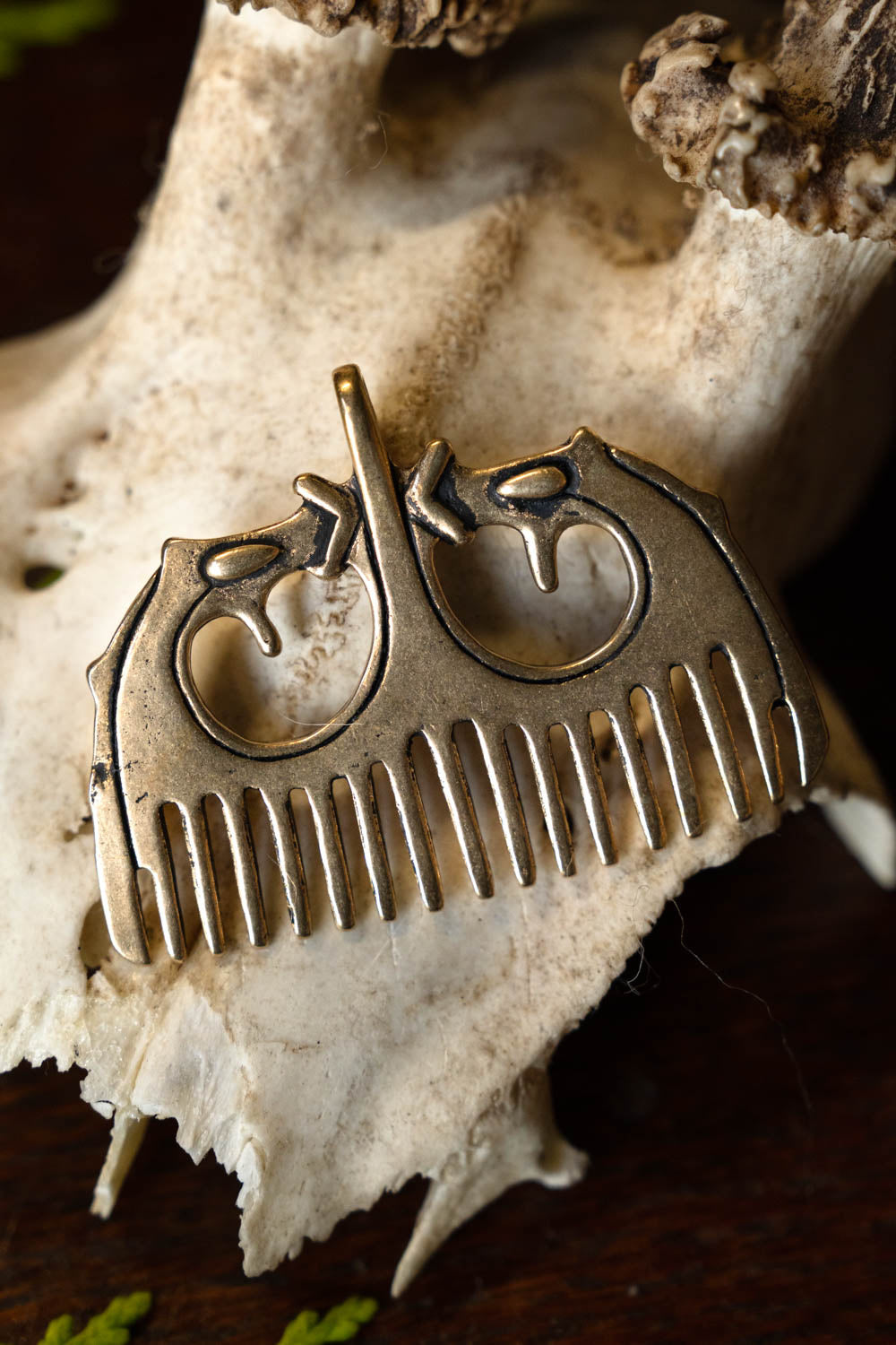 Pettine vichingo stile Ringerike, bronzo