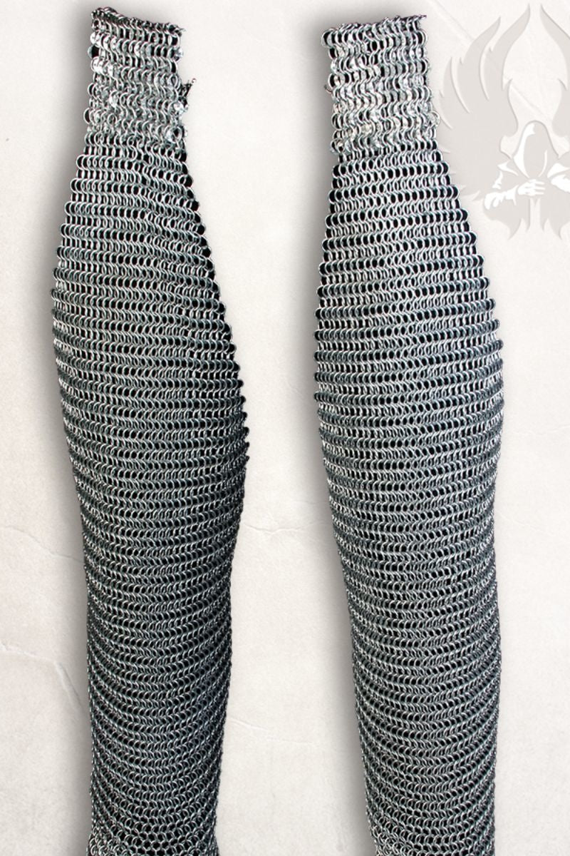 Ringbrynje-chausses Richard, ikke-nittede runde ringe, 8 mm