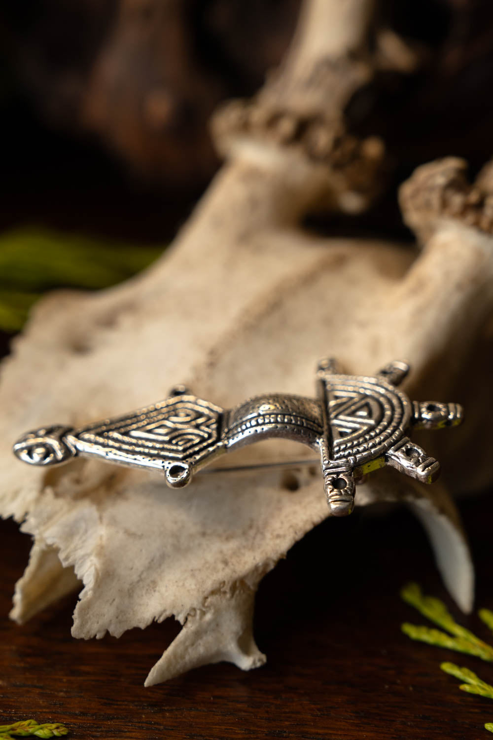 Germanic fibula type Hahnheim, silvered bronze