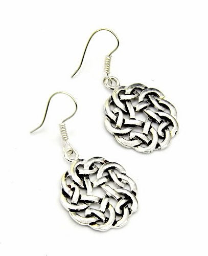 Celtic earrings knot, silvered bronze