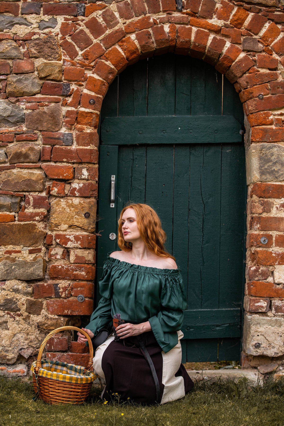 Bluzka renesansowa, zielona