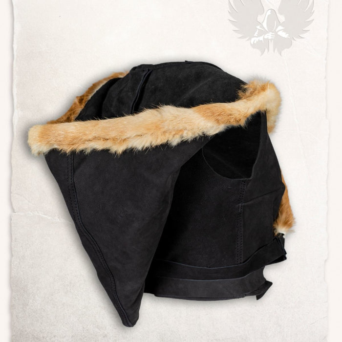 Leder top Jetta, zwart