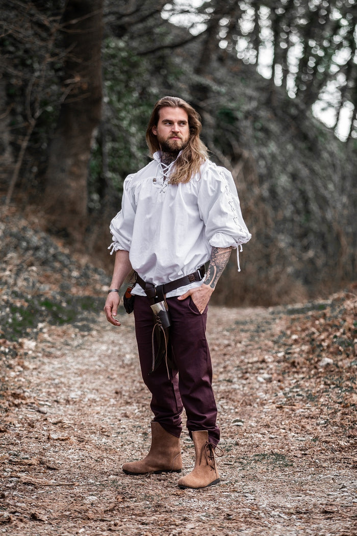 Pirate shirt with laces, white