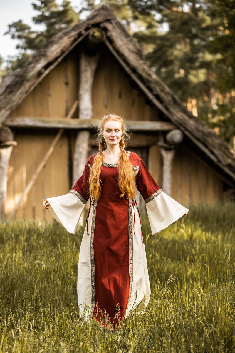 Dress Cleena cream-red