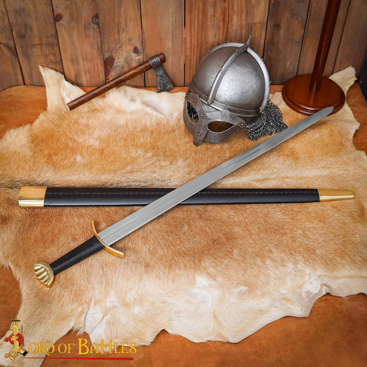 Épée viking Ubbe avec fourreau, semi-tranchante