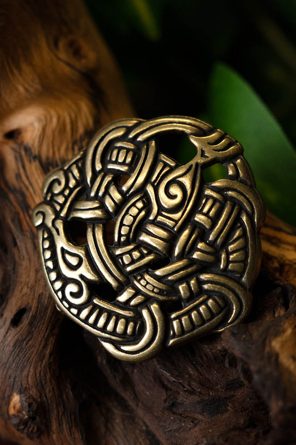 Herraje vikingo serpiente de Midgard, latón