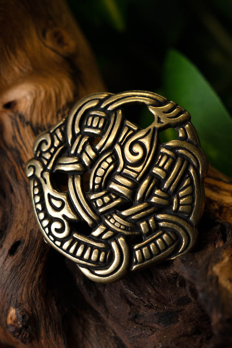 Wikińskie okucie Midgard – wąż, mosiądz