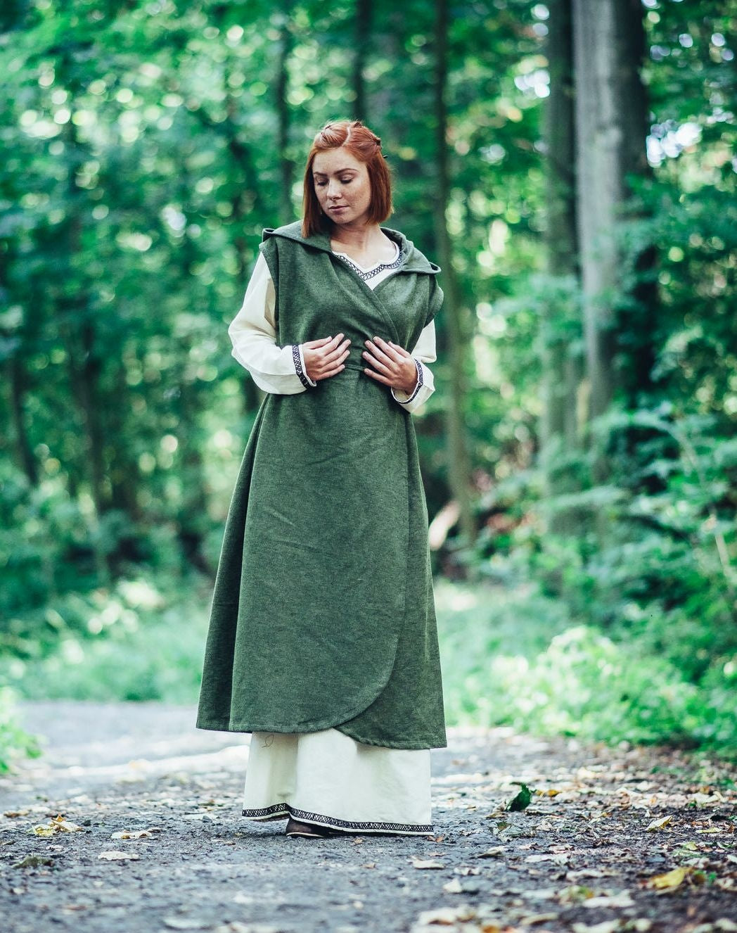 Suknia kopertowa Thyra, zielona