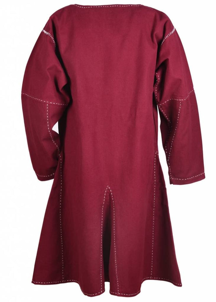 Tunic Kragelund, hand-stitched finish, burgundy red