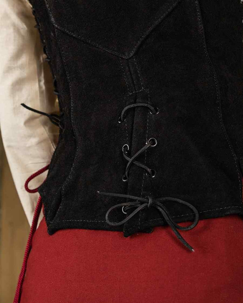 Leder Mieder Lisa, schwarz