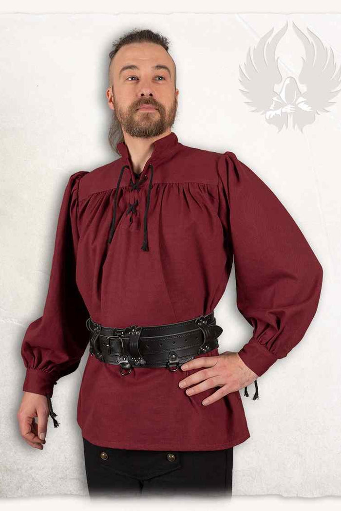 Middeleeuws hemd Ansgar, bordeauxrood