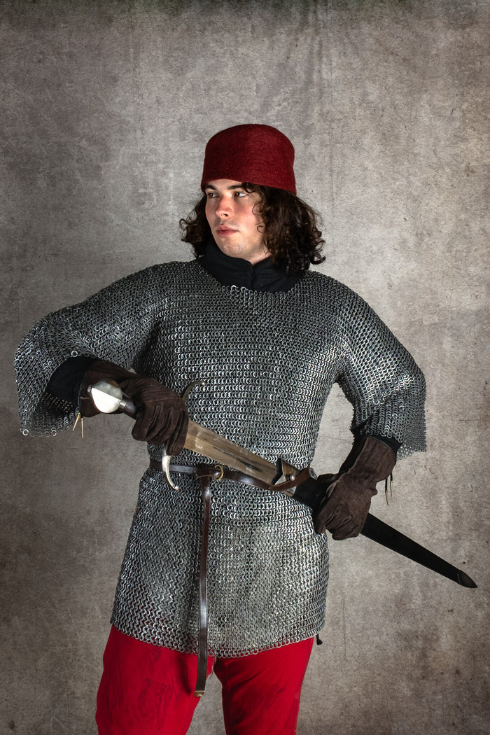 Haubergeon, mieszany, płaskie pierścienie, okrągłe nity, 6 mm