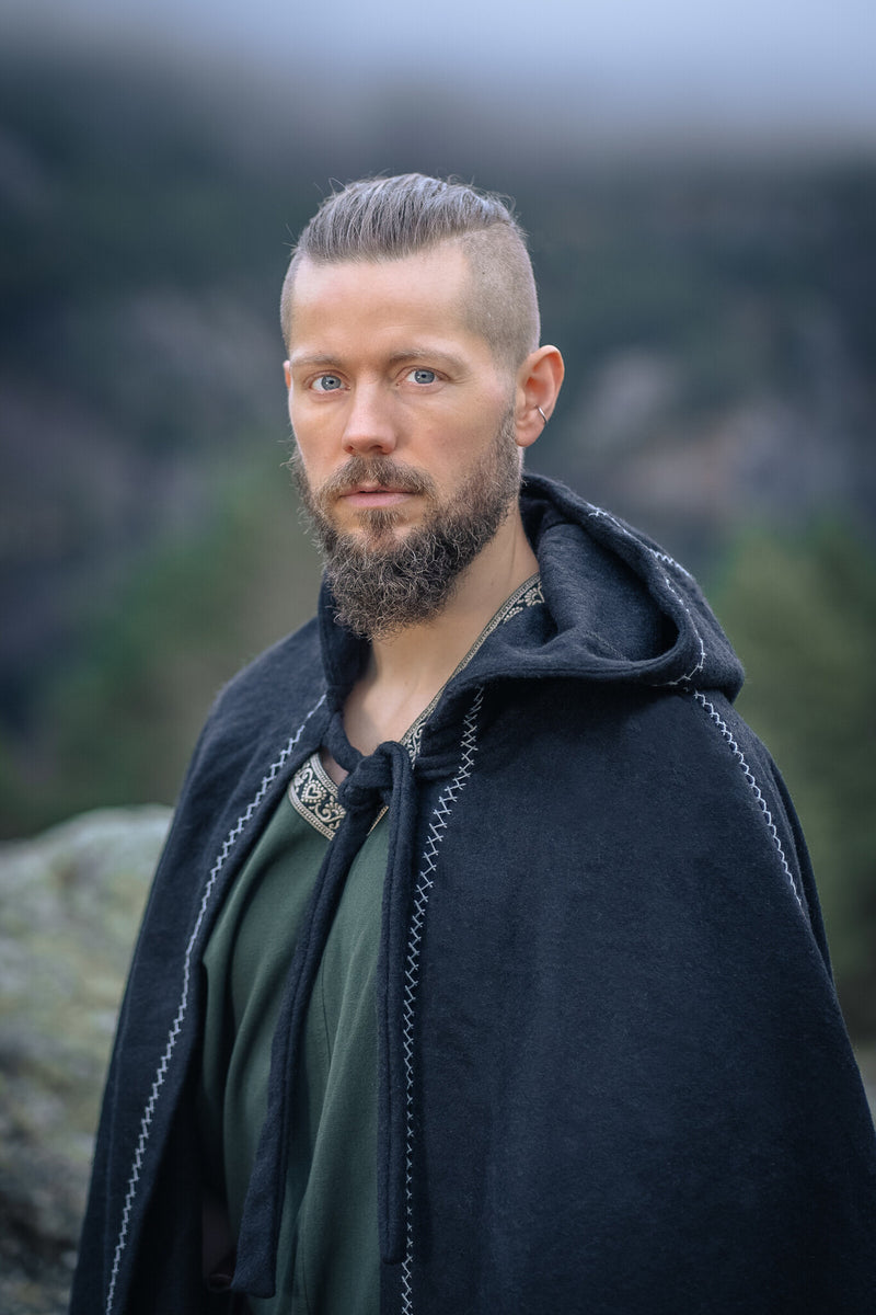 Mantel Valdemar schwarz Wollmix