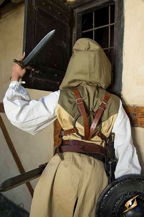 Merc stål-læder brystpanser, bronzeret, 1 mm