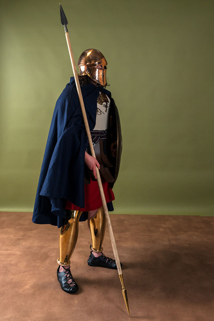 Manto medieval Karen, mezcla de lana, azul