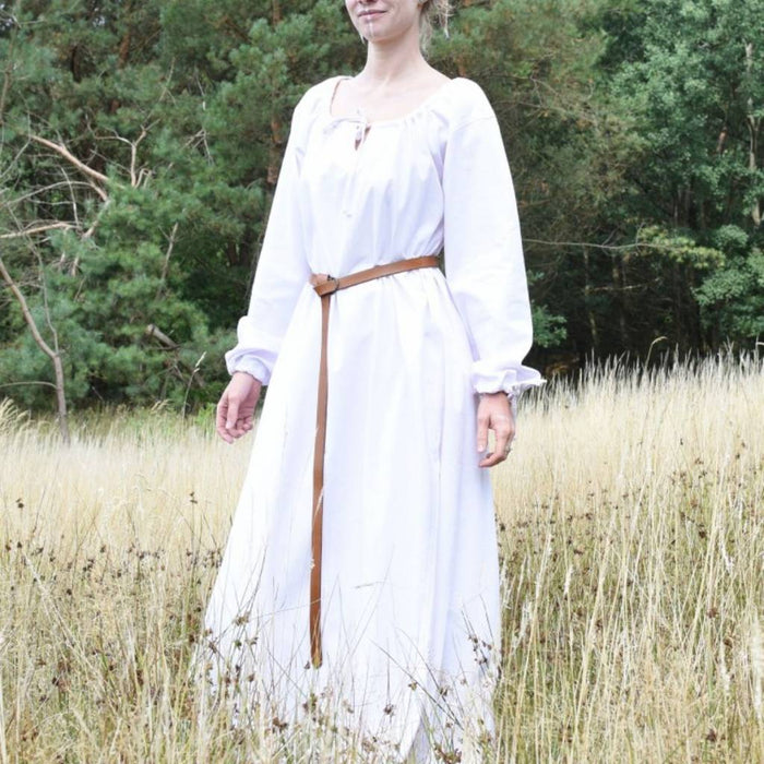 Chemise medieval Matilda, vestido interior, blanca