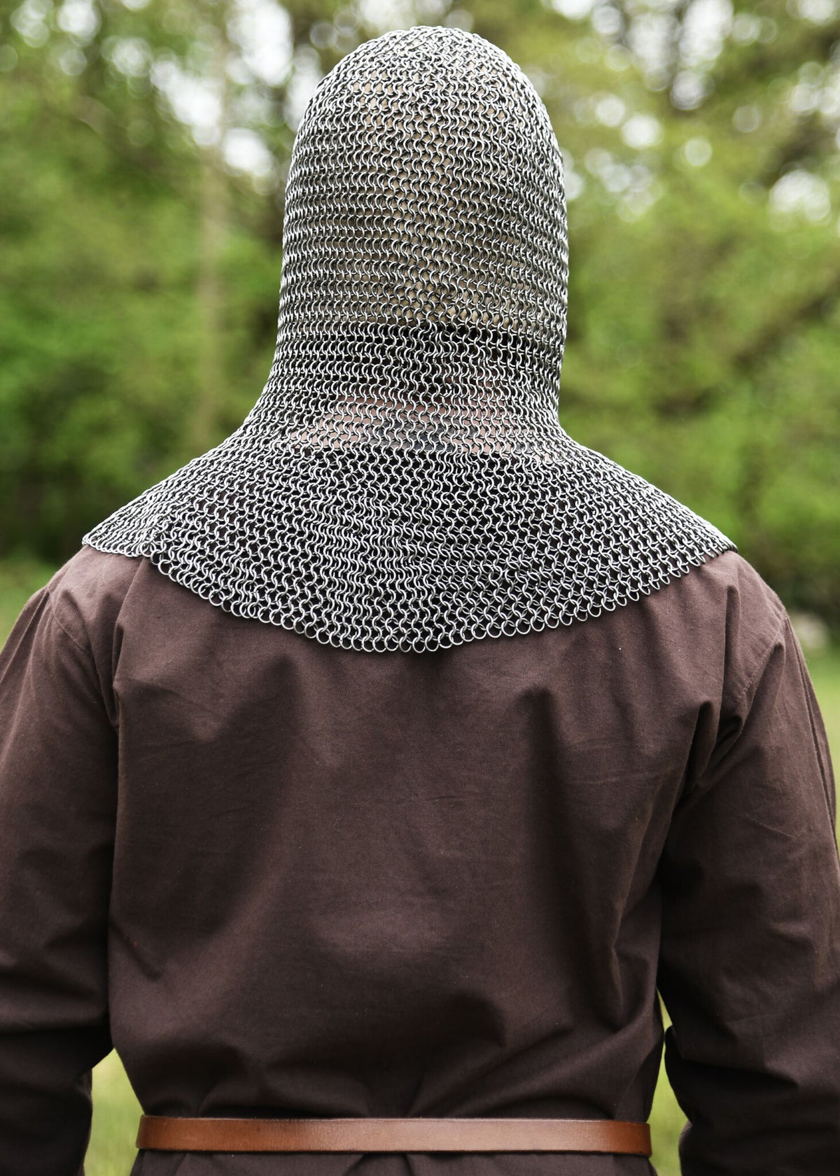 Maliën coif met vierkanten ventail, onbehandeld, 8 mm