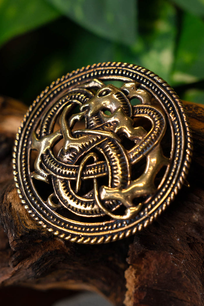 Urnesstyle Discfibula, brass