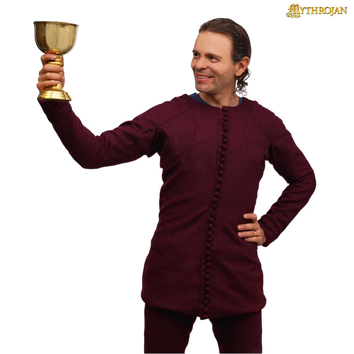 14de eeuwse pourpoint Charles de Blois, wol, dieprood