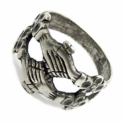 Medieval engagement ring, silvered bronze