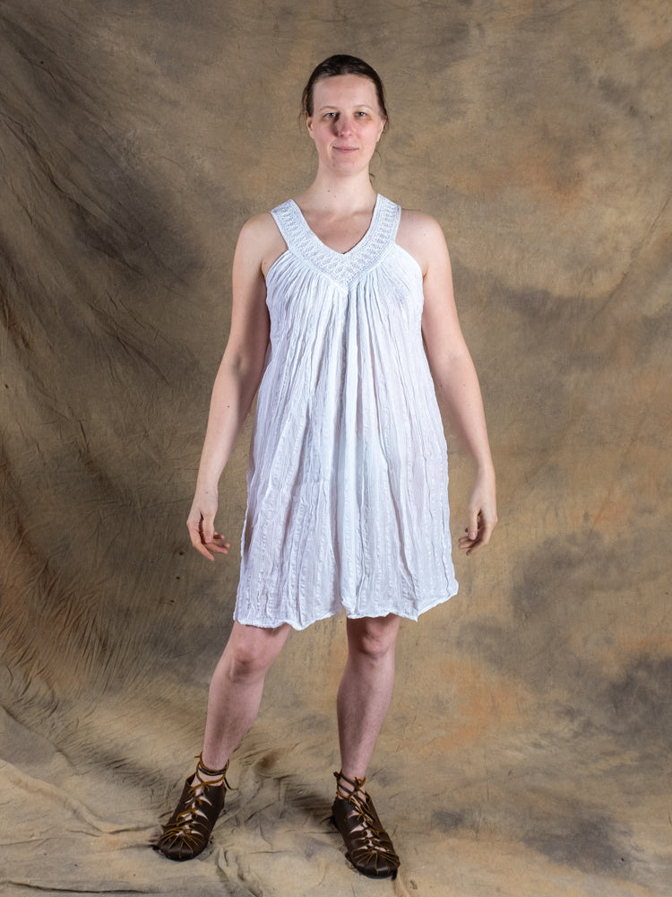 Gudinneklänning Hera, kort, vit