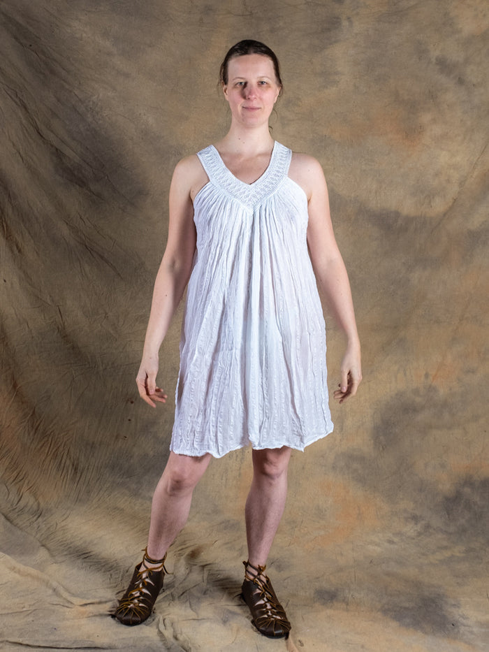 Gudinneklänning Hera, kort, vit