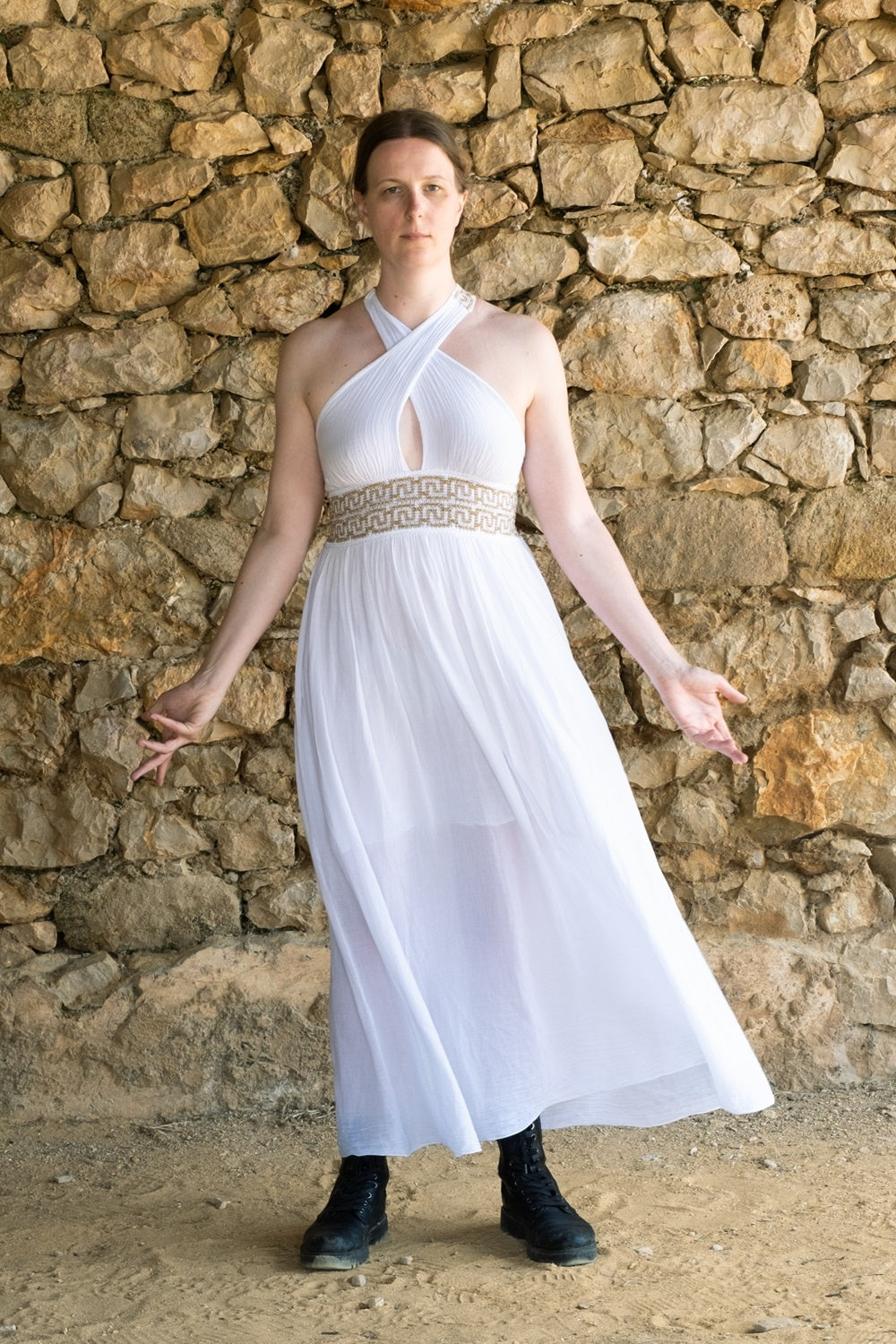 Gudinneklänning Persefone, vit