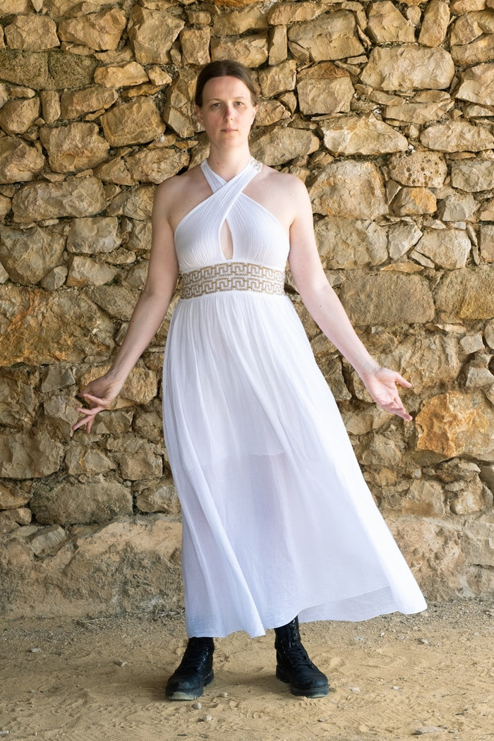 Gudinneklänning Persefone, vit