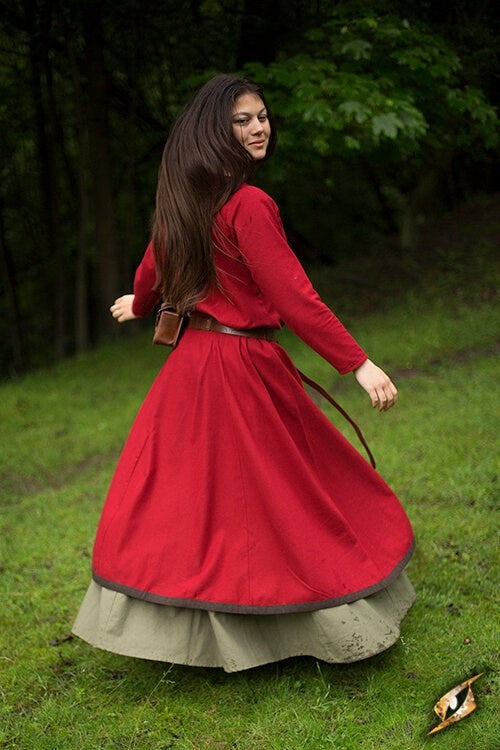Medieval dress Anne, dark red/brown