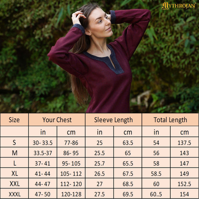 Ulden vikingekjole Siggi, bordeauxrød