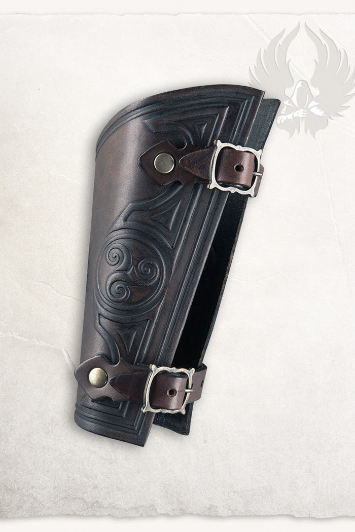 Artemis kožená vambrace S, chránič předloktí, hnědá