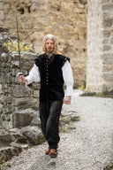 Fluwelen doublet met metalen knoopjes, zwart