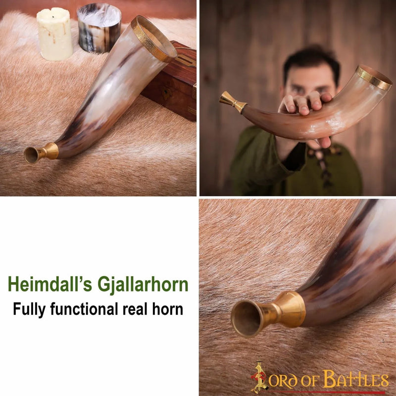 Viking roephoorn met messingen mondstuk