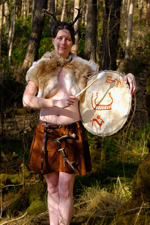 Läderkjol Nuala, brun