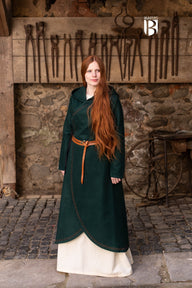 Mantel Enya, wolmix, groen