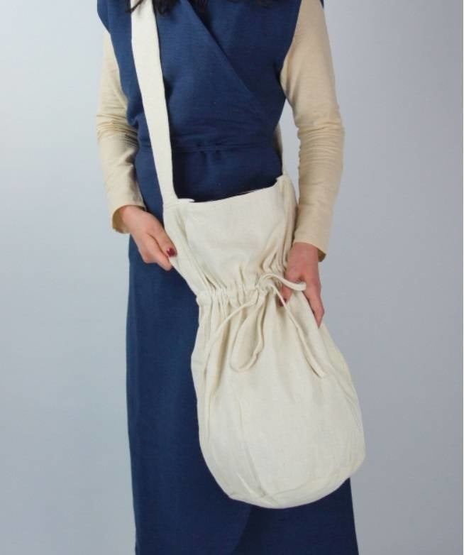 Textile shoulder bag, cream