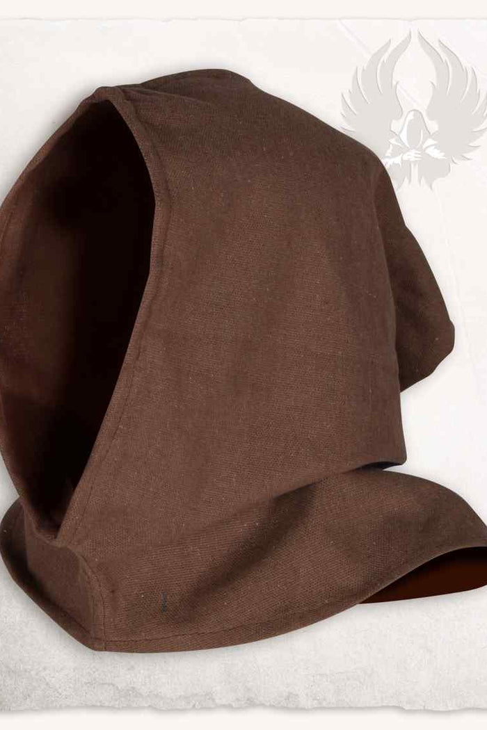 Brown Medieval hood, cotton