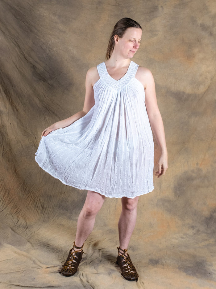 Gudinneklänning Hera, kort, vit