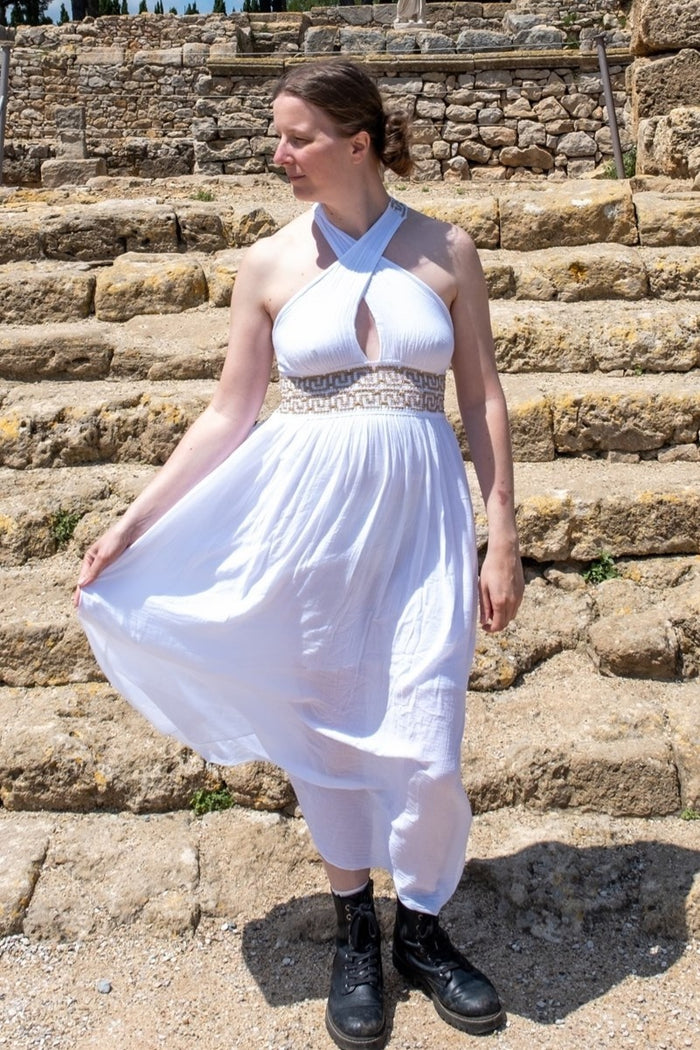 Gudinneklänning Persefone, vit