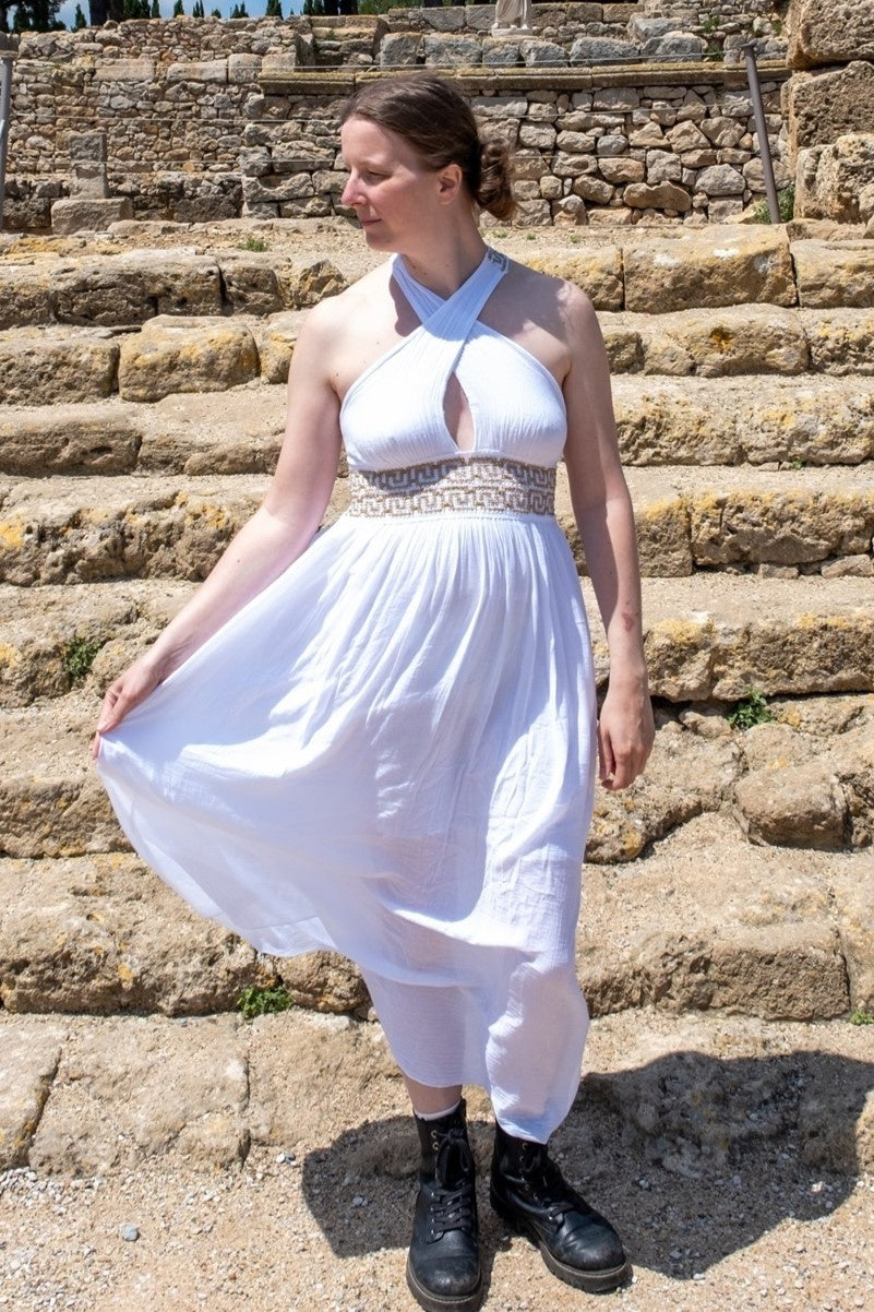Gudinneklänning Persefone, vit