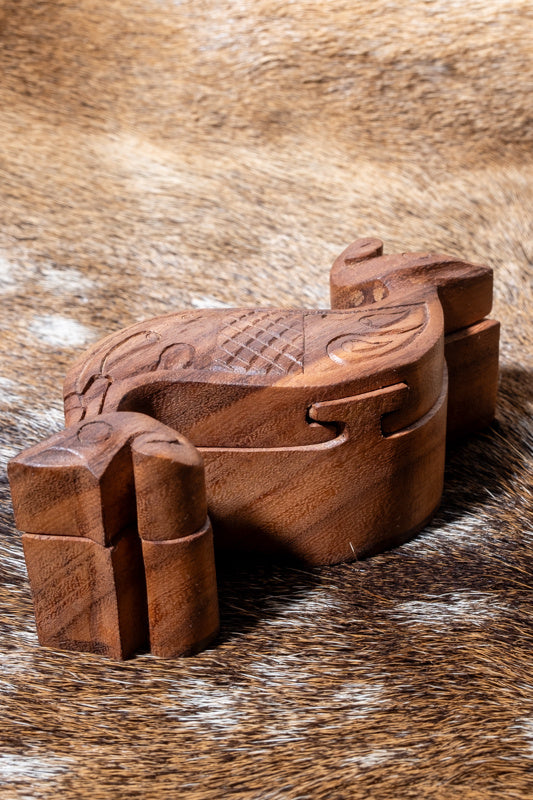 Boîte à bijoux hippocampe celtique, bois
