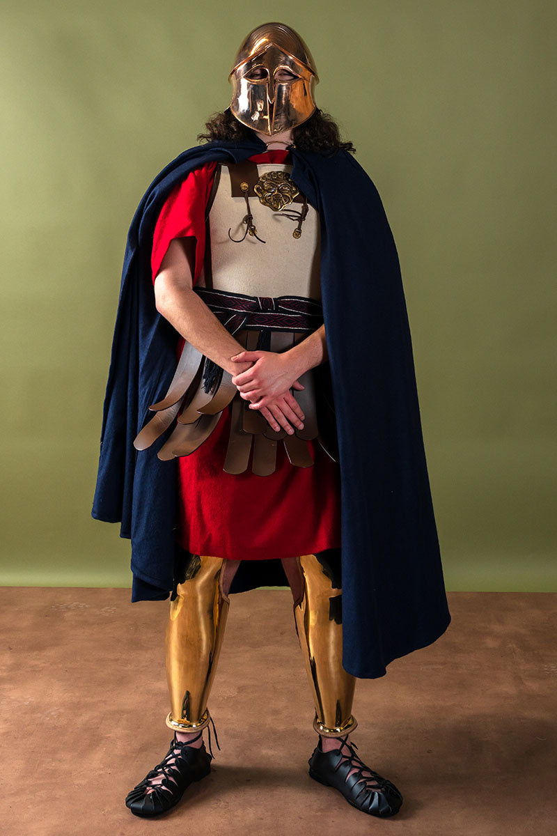 Manto medieval Karen, mezcla de lana, azul