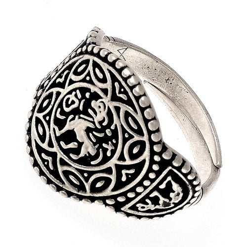 Saxon ring Aethelswith, silver-plated bronze