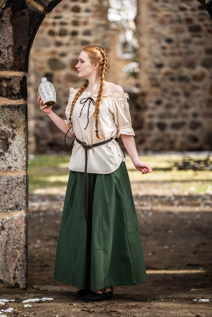 Medeltida kjol Konstanze, grön