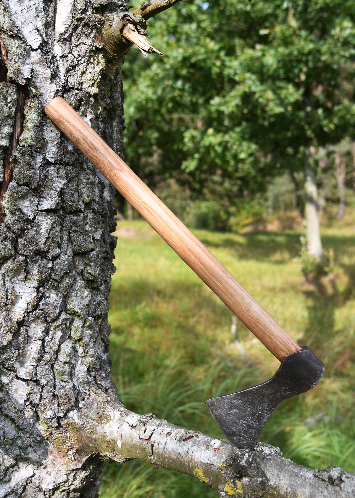 Vikingøks, håndssmidd stål, type A, halvskarp
