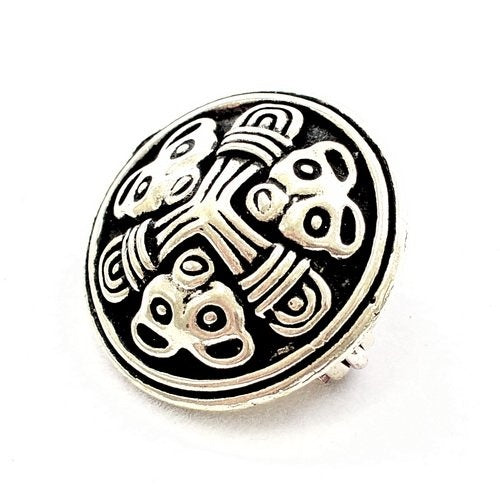 Small disc fibula Borre style, silvered bronze