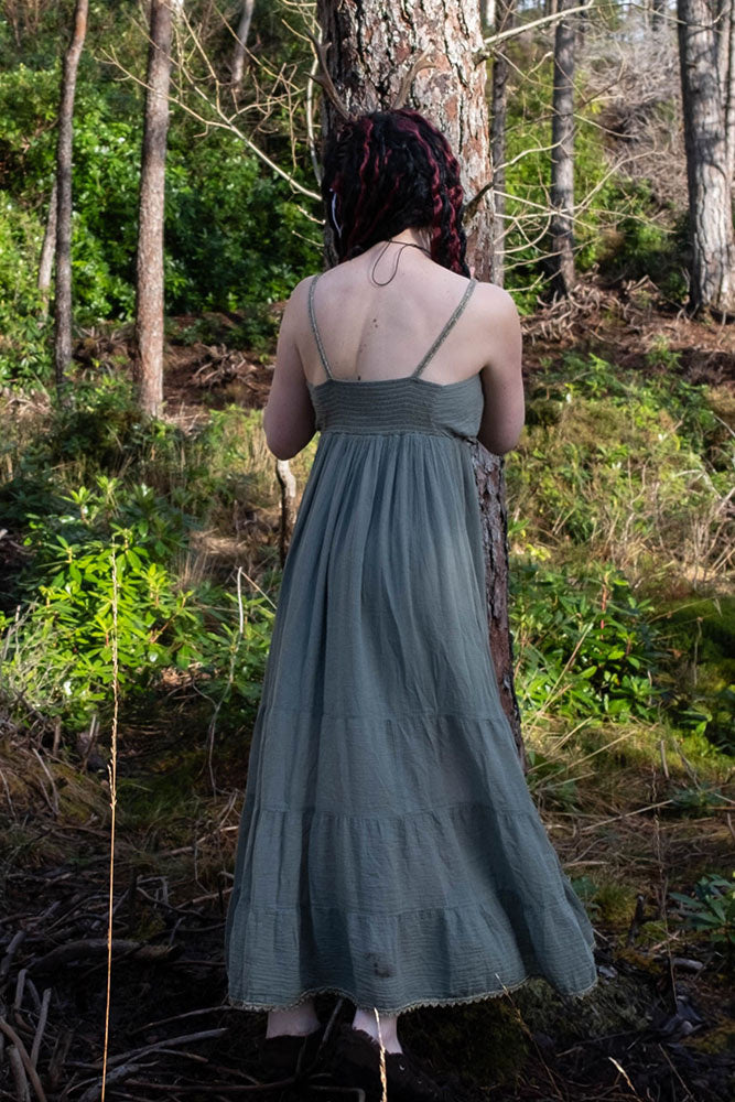 Gudinneklänning Athena, naturgrön