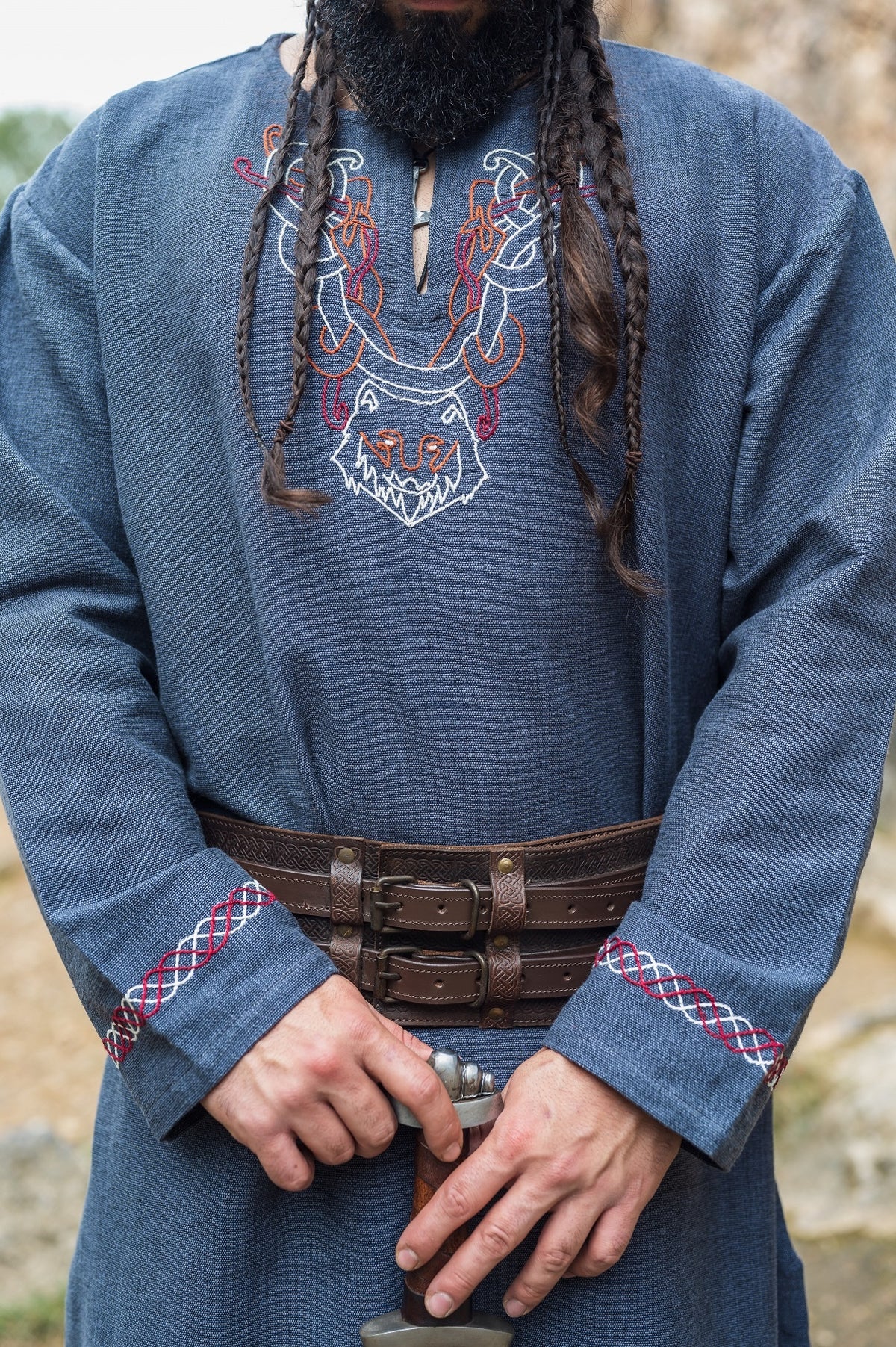 Germaanse tuniek Ulfhednar, blauw